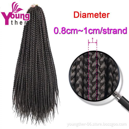 Wholesale14 18 22 Inch Synthetic Box Braids Crochet Braiding Hair Large For Woman Box Braids